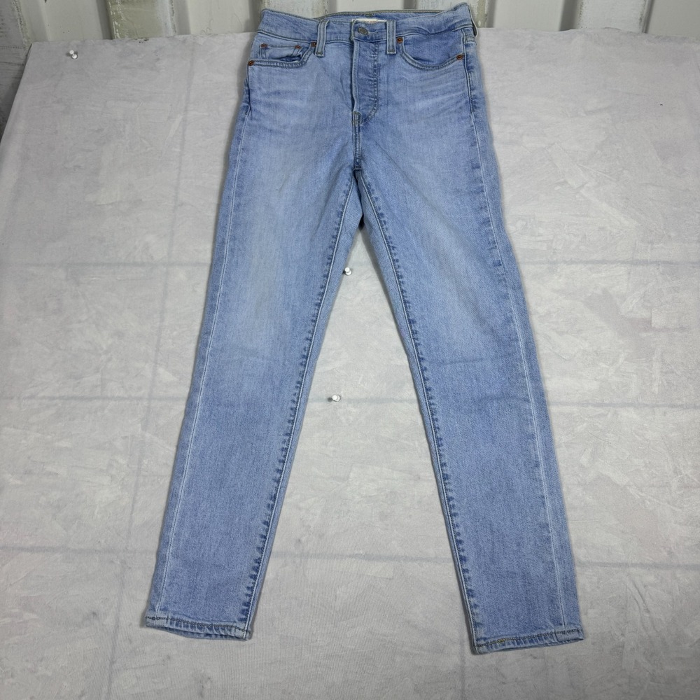 Levi's Womens Skinny Leg Jeans Jeans Blue Denim Whisker Zipper Fly Size W26